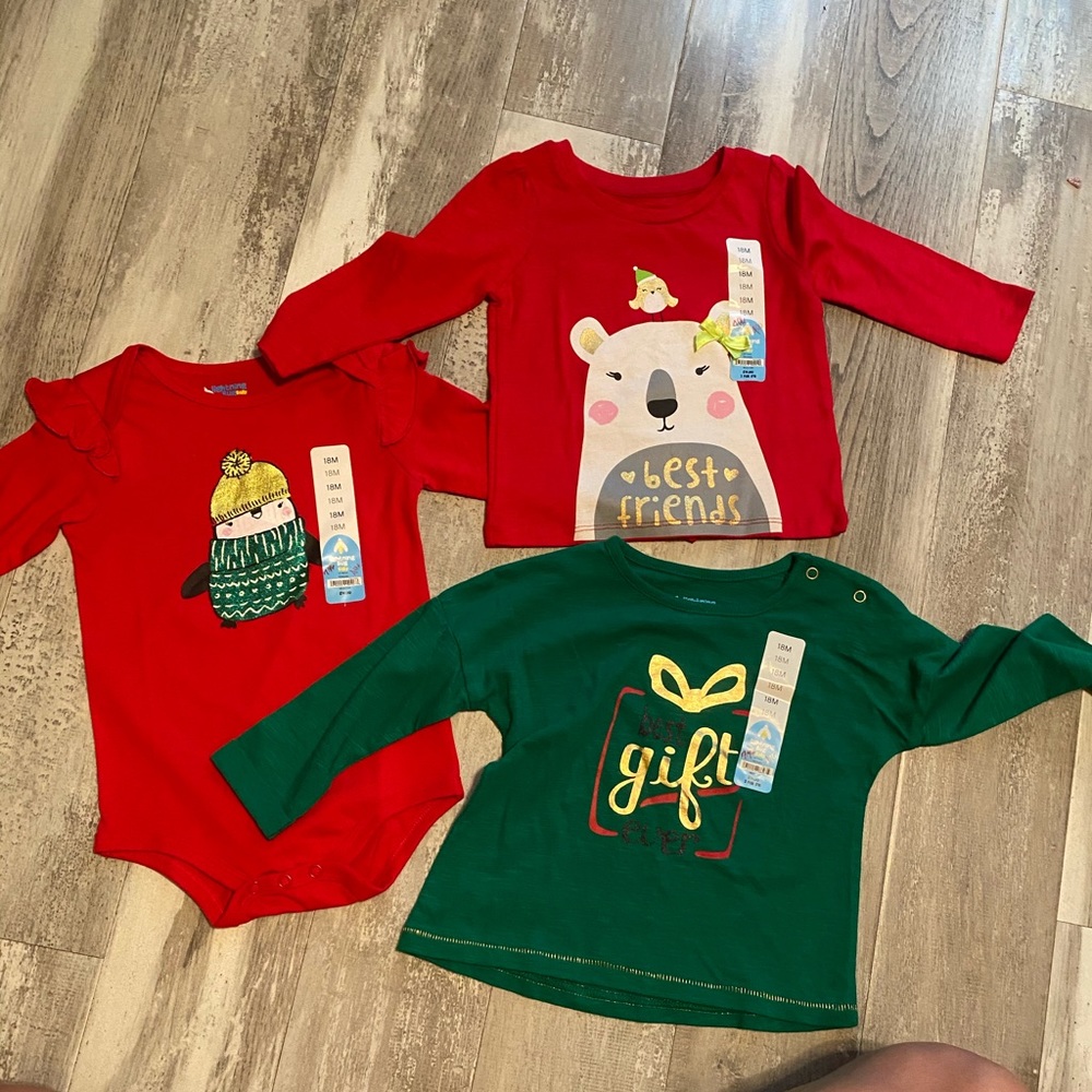 18 months Christmas shirts/onesie